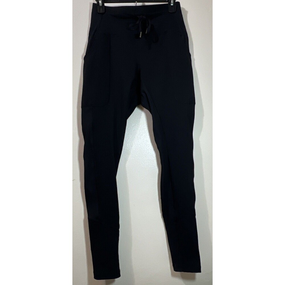 Glyder Women's Large Drawstring Leggings Elastic Joggers‎ Black Gym Athleisure